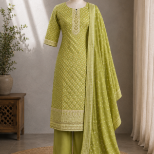 Fresh & Elegant 3-Piece  Lime Green Salwar Set