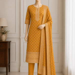 Mustard Yellow Printed Salwar Set