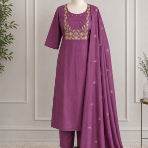 Elegant Lavender Embroidered Salwar Suit Set