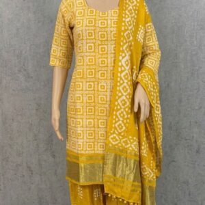 Mustard Yellow Bandhani Print Salwar Suit Set