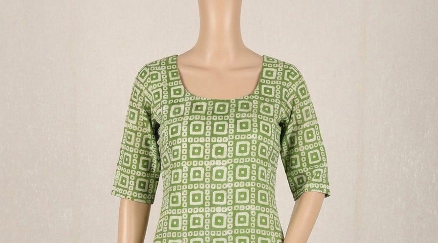 Green Bandhani-Inspired 3-Piece Suit Set - Image 2