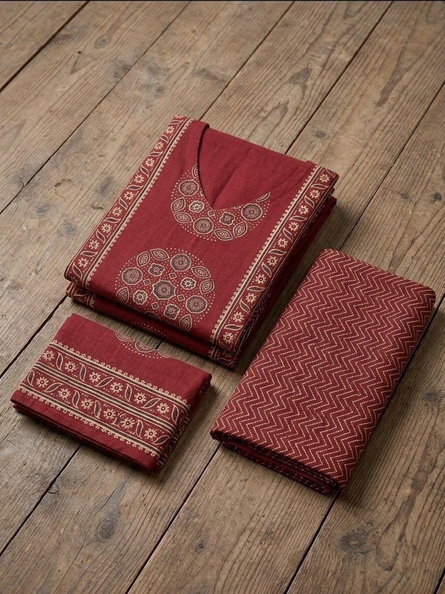 Elegant Maroon 3-Piece Salwar Suit Set - Image 2